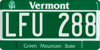 VT license plate LFU288