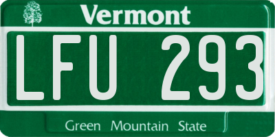 VT license plate LFU293