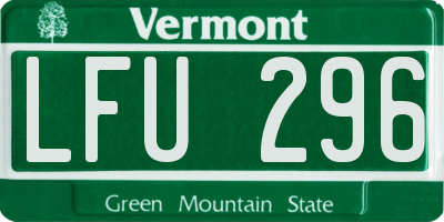 VT license plate LFU296