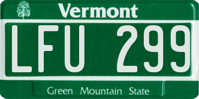 VT license plate LFU299