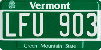 VT license plate LFU903