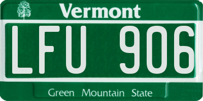 VT license plate LFU906