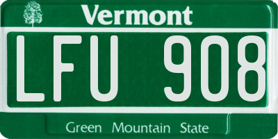 VT license plate LFU908