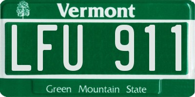 VT license plate LFU911