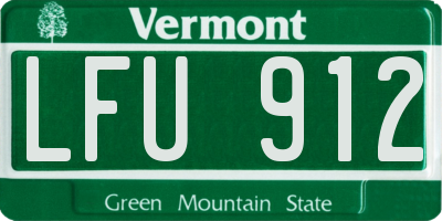 VT license plate LFU912