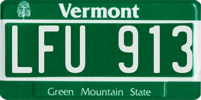 VT license plate LFU913