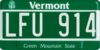 VT license plate LFU914
