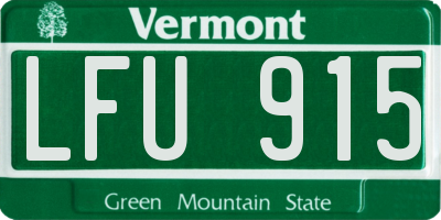 VT license plate LFU915
