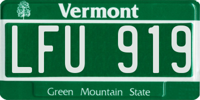 VT license plate LFU919
