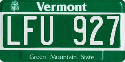 VT license plate LFU927