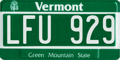 VT license plate LFU929
