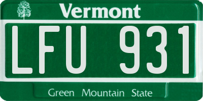 VT license plate LFU931