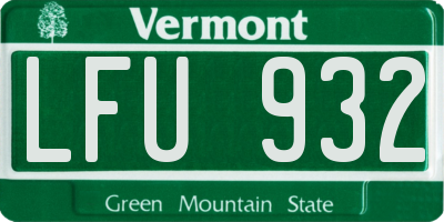 VT license plate LFU932
