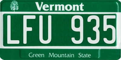 VT license plate LFU935