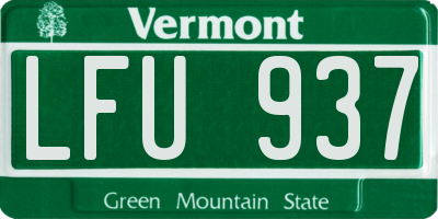 VT license plate LFU937