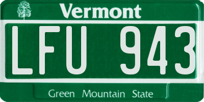 VT license plate LFU943