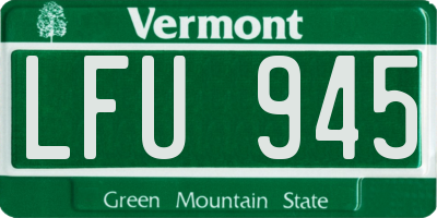 VT license plate LFU945