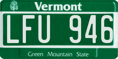 VT license plate LFU946