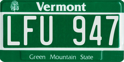 VT license plate LFU947