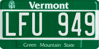 VT license plate LFU949