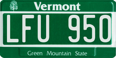 VT license plate LFU950
