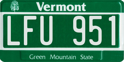VT license plate LFU951