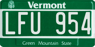 VT license plate LFU954