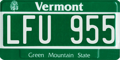 VT license plate LFU955
