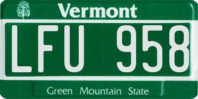 VT license plate LFU958