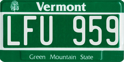 VT license plate LFU959