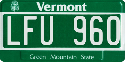 VT license plate LFU960