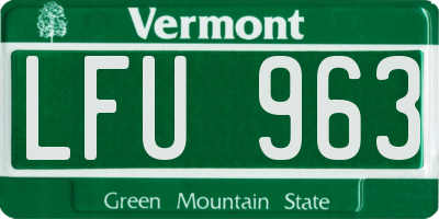 VT license plate LFU963