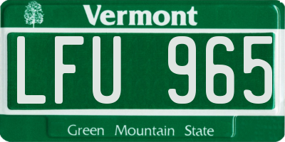 VT license plate LFU965