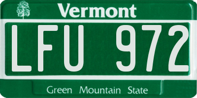 VT license plate LFU972