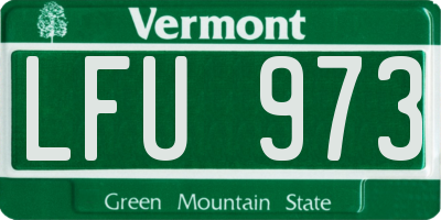 VT license plate LFU973