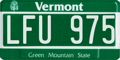 VT license plate LFU975