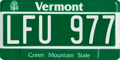 VT license plate LFU977