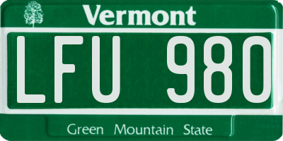VT license plate LFU980