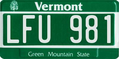 VT license plate LFU981