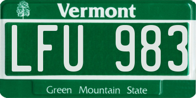 VT license plate LFU983