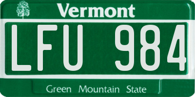VT license plate LFU984