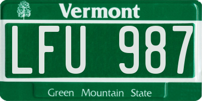 VT license plate LFU987