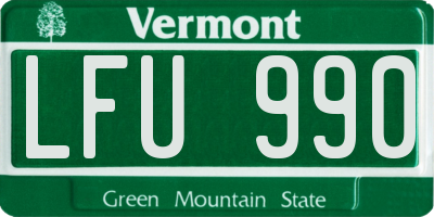 VT license plate LFU990