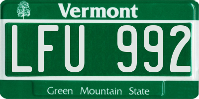 VT license plate LFU992
