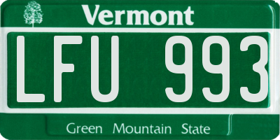 VT license plate LFU993