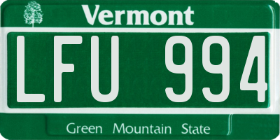 VT license plate LFU994