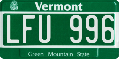 VT license plate LFU996