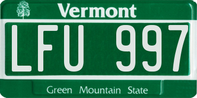 VT license plate LFU997