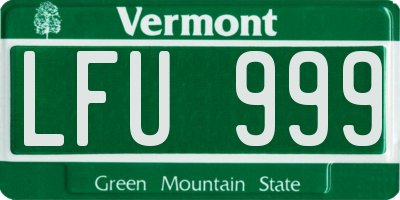 VT license plate LFU999