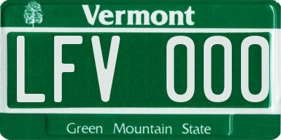 VT license plate LFV000